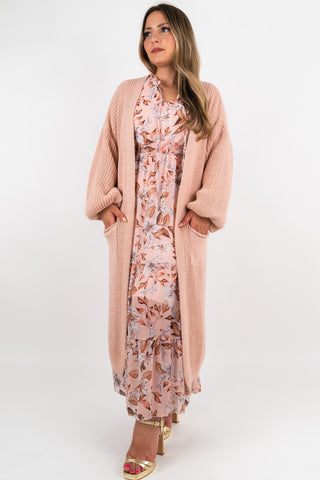 Strickjacke Nele Lang Apricot