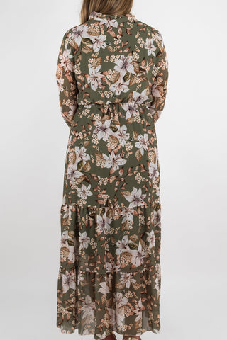 Maxi Blumenkleid Alice Khaki