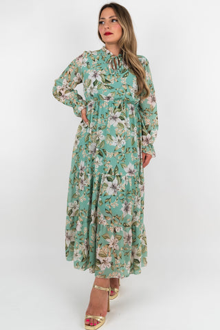 Maxi Blumenkleid Alice Grün