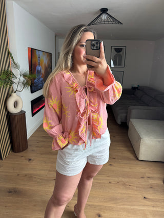 Musselin Bluse Elodie mit Sonnen-Print