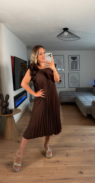 Midikleid Vaiana mit Plisseefalten
