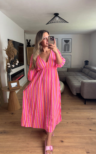 Musselin Maxikleid Brisa Gestreift