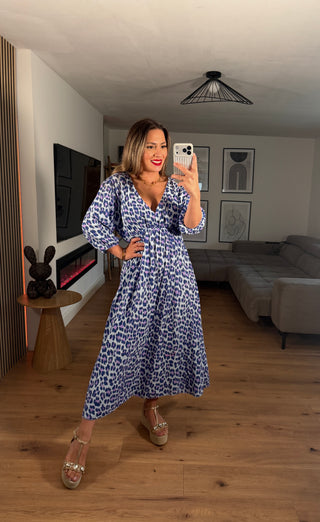 Musselin Maxikleid Leo Azalea Langarm