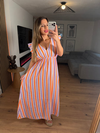 Musselin Maxikleid Alira Gestreift