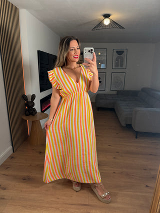Musselin Maxikleid Alira Gestreift