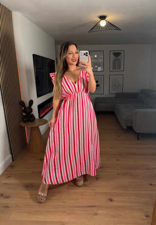 Musselin Maxikleid Alira Gestreift