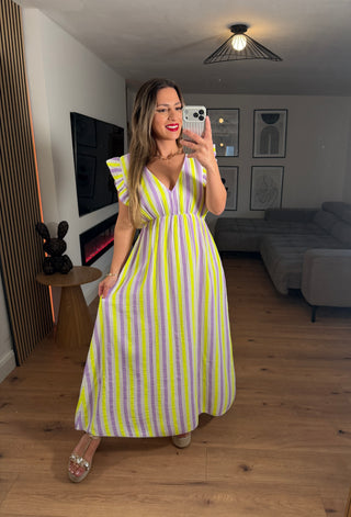 Musselin Maxikleid Alira Gestreift