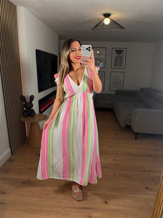 Musselin Maxikleid Azteken