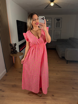 Musselin Maxikleid Velina mit Herzmuster