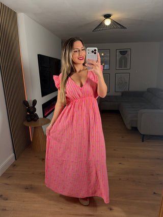 Musselin Maxikleid Velina mit Herzmuster