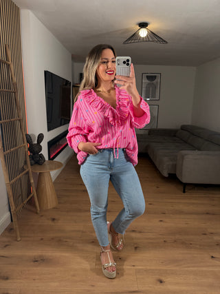 Musselin Bluse Lirra mit Herzmuster