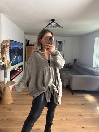 Musselin Bluse Saphie Oversize Lang