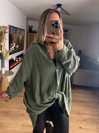 Musselin Bluse Saphie Oversize Lang