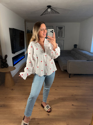 Musselin Bluse Vianelle mit Herzprint