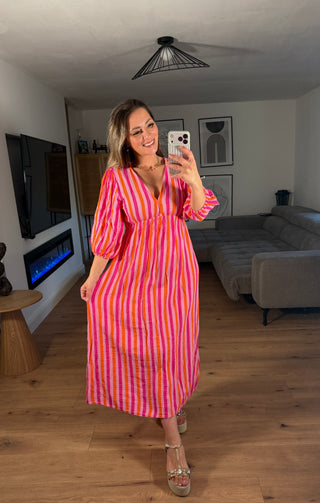 Musselin Maxikleid Brisa Gestreift