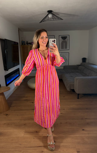 Musselin Maxikleid Brisa Gestreift