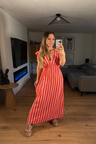 Musselin Maxikleid Melisande Gestreift