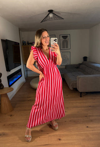 Musselin Maxikleid Melisande Gestreift