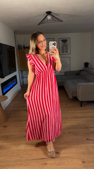 Musselin Maxikleid Melisande Gestreift