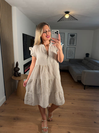 Musselin Kleid Zia Gestreift