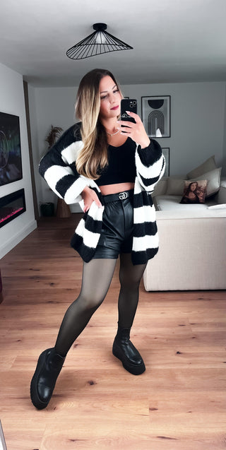 Jacke Tina Kurz Schwarz/Weiß