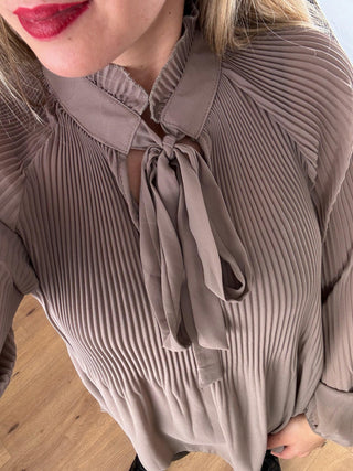 Bluse mit Schleife Zoyla Taupe
