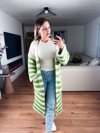 Strickjacke Antonia Lang Beige/Grün