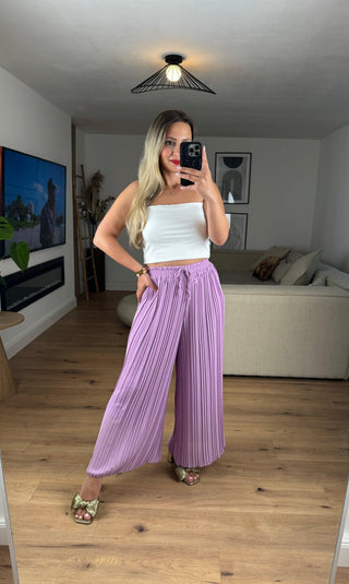 Plissee Hose Pamela Flieder