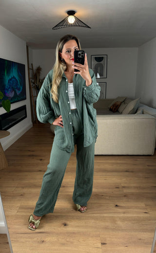 Musselin Set Ina Khaki
