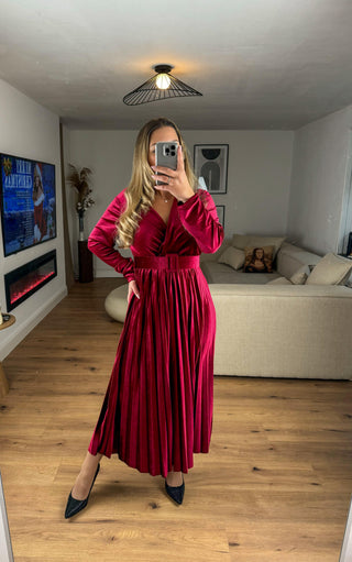 Kleid Samt Samantha Bordeaux
