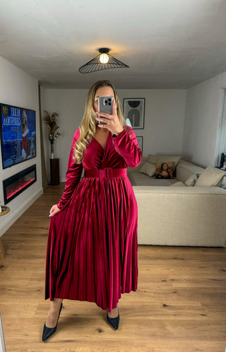 Kleid Samt Samantha Bordeaux