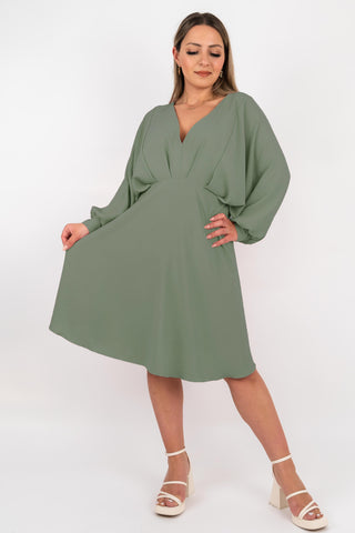 Kleid Celina mit Fledermausärmeln Khaki